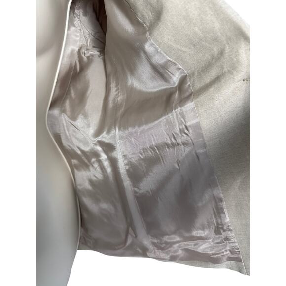 Kate Hill Linen Blend Vintage Button Front Blazer Tan Size 4 - Picture 6 of 6